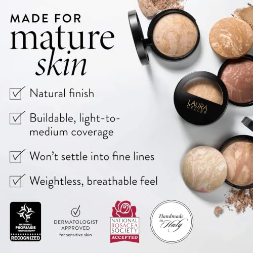 Laura Geller Baked Makeup Starter Kit with Eyeshadow, Blush, Bronzer & Brush