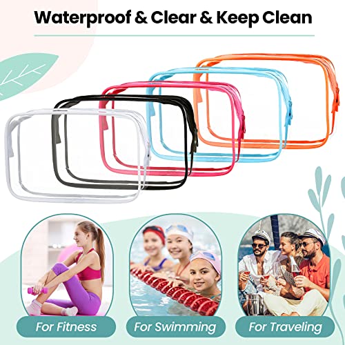 Reginary 25 Pieces Clear Makeup Bags Bulk cosmetic bags with Zipper Travel Toiletry Bags Waterproof Portable Transparent zippered pouches for Women Men Traveling Business Trip Bathroom Home