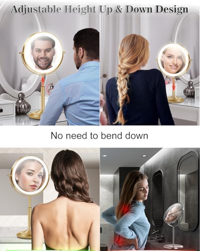 Lighted Makeup Mirror 30X/1X Magnification, Rechargeable LED Vanity