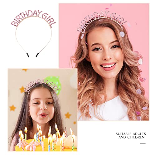 Pink Birthday Girl Sash & Tiara Set with Rhinestones