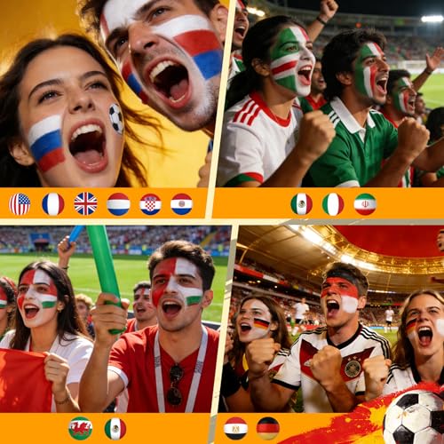 VIKUKIV 3-Color Blue White Red Face Body Paint Set for Sports & Events