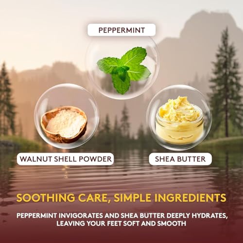 OKAY Peppermint Exfoliating Foot Scrub for Calluses & Cracked Heels, 6 oz