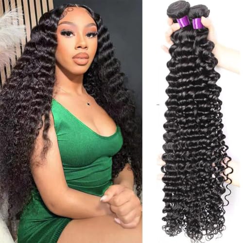 Deep Wave Brazilian Human Hair Bundles 3 Pack