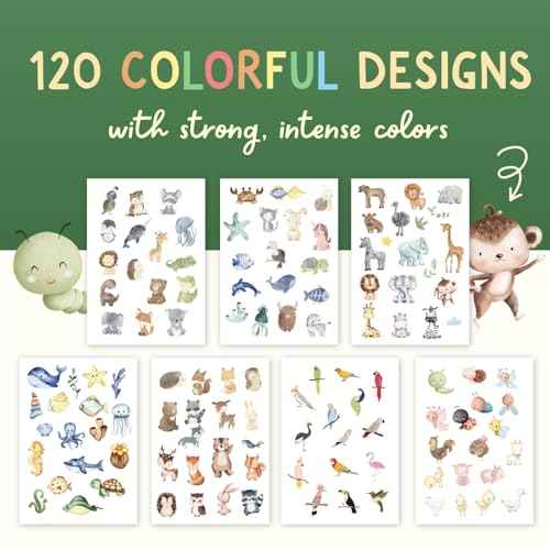 Temporary tattoos for kids - 120 PCS Non-Toxic & Skin-Friendly Fake Tattoos for Boys and Girls I Easy to Apply & Remove | Dermatologically Tested ¡°Very Good¡± I Kids tattoos temporary