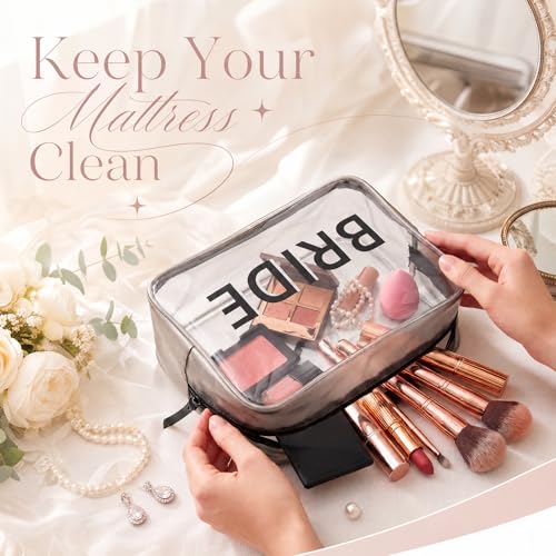 Shinylin Clear Bride Makeup Bag - Waterproof Travel Toiletry Pouch