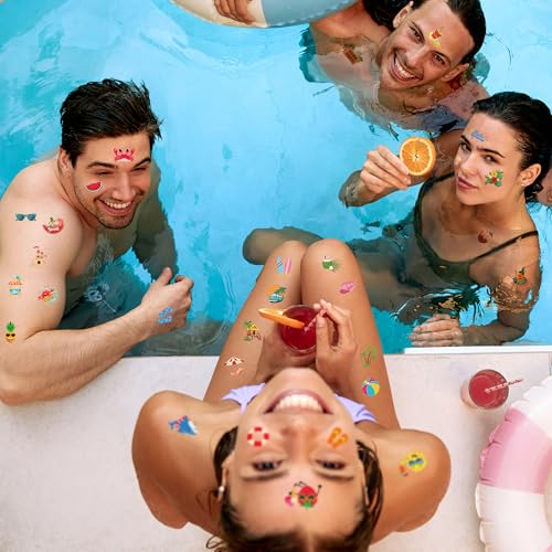 150 Summer Temporary Tattoos, 6 Sheets Waterproof