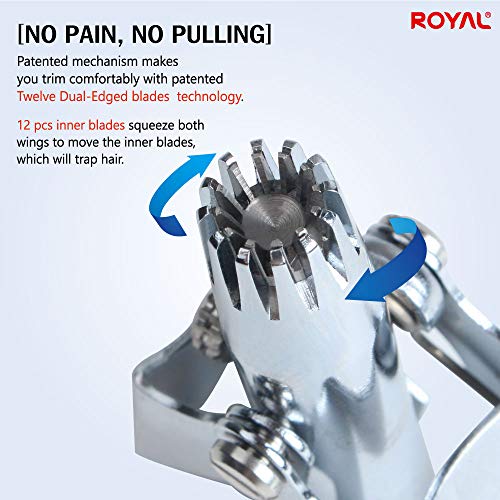 ROYAL Water-Resistant Nose Hair Trimmer for Men - Painless & Manual