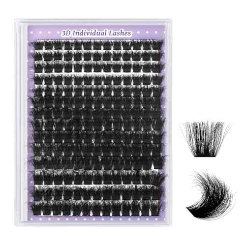 B&Q Fluffy Lash Clusters 200D Thick Lashes Eyelash Extensions Volume Lash Clusters 10-18mm Salon-style Dramatic Fluffy Lashes 280pcs Suitable for Beginners Makeup at Home(Lash-200D)
