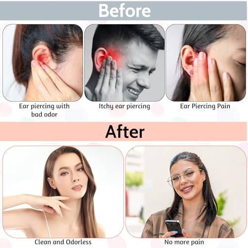 Ear Piercing Cleaner Floss Kit - 3 Colors, Disposable Ear Hole Cleaning Tool Set for Girls Women Men