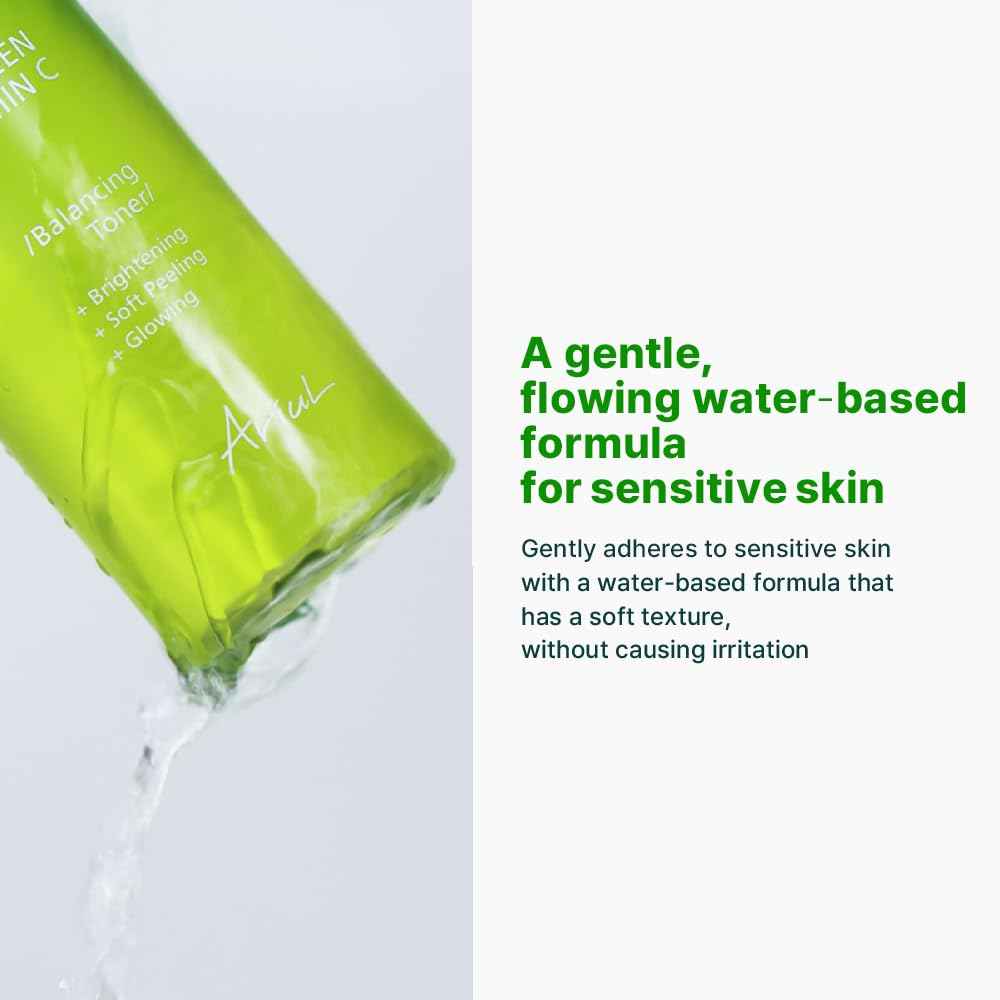 Ariul Green Vitamin C Balancing Toner – Gentle Exfoliation & Skin Balancing with 15% Kakadu-C Complex, PHA 1%, CICA, Vegan Formula, Korean Skin Care, 150ml / 5.07 fl. oz