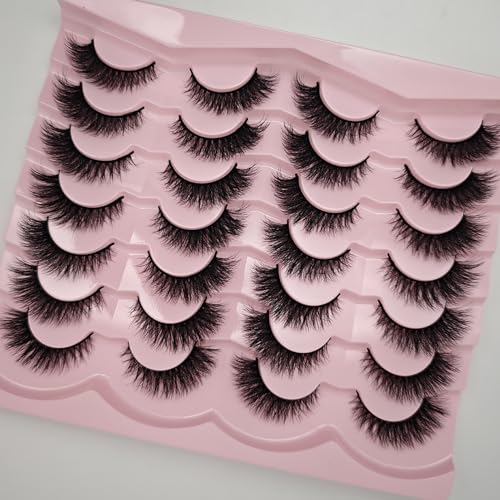 3D Mink Lashes 20mm Wispy Cat Eye False Eyelashes (10 Pairs)