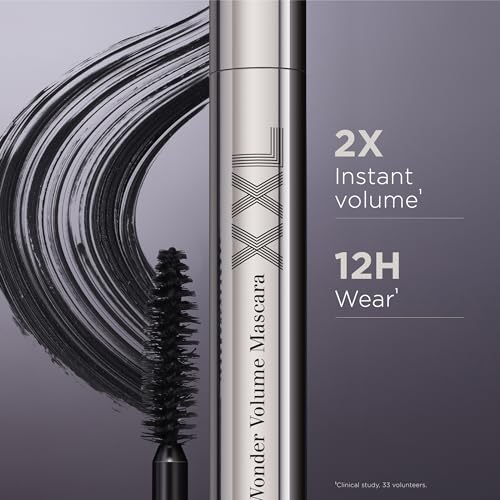 Clarins Wonder Volume Mascara XXL | Volumizing and Lengthening | Double Volume Effect | 12H©ö Hold | Visibly Thickens and Smoothes Lashes | Smudge-Proof and Humidity-Resistant | 0.3 Ounces