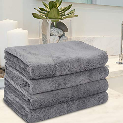 VIVOTE Microfiber Face Cloths Soft Makeup Remover Cloth Reusable Absorbent Facial Cloths Fast Drying Washcloth For Face 7Pack 12x12 Inch Grey