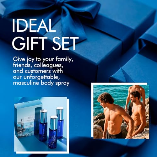 AQUA BLANCE Men's Body Spray Travel Set, 3-Pack 2.1 Oz