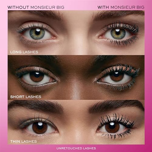Lanc?me Monsieur Big Waterproof Mascara ? Instant Volume Mascara with False Lash Effect ? Up to 12x More Volume & 24-Hour Wear - Volumizing & Lengthening Mascara - Smudge and Flake Free ? Black