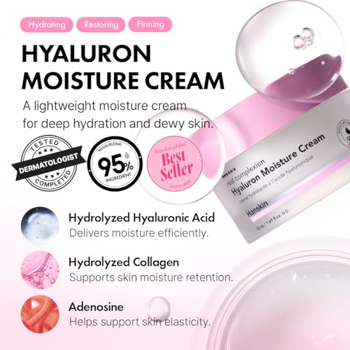 Hanskin Pink Hydration Duo ? Hyaluron Skin Essence & Moisture Cream | Deep Moisture & Soothing Care for Dry, Sensitive Skin | Lightweight Glow Set for Radiant, Dewy Glass Skin | K-Beauty