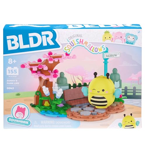 BLDR Squishmallows Sunny’s Park Life Botanical Garden Playset with Buildable Sunny Bee Figure