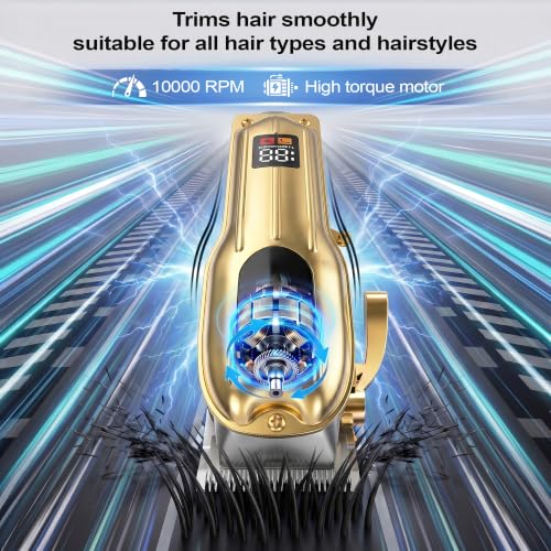 SHYEEH Gold Cordless Hair Clippers for Men & Professional Hair Trimmer