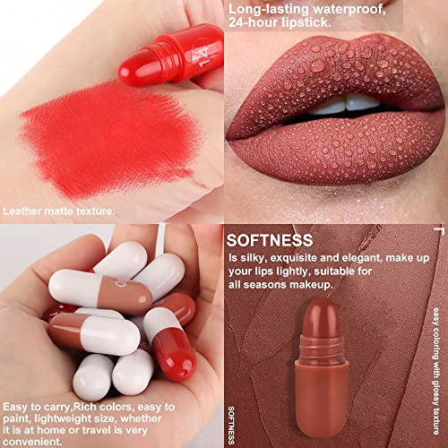 18-Piece Mini Matte Lipstick Set, Waterproof Long-Lasting
