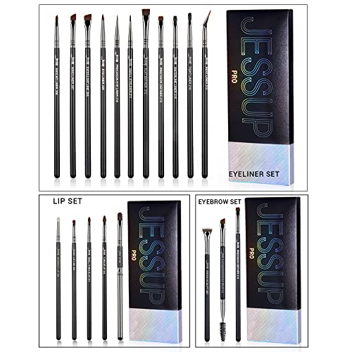 Jessup Professional Makeup Brushes: Eyeliner T324, Lip T325, Eyebrow T326 Brush Set