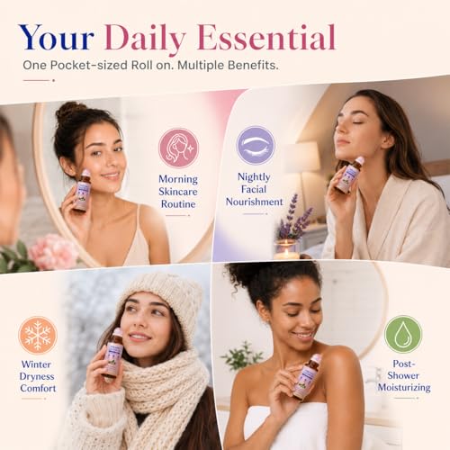 Organic Castor Oil with Rose Quartz Roller for Face & Eye Care – 1.7 Fl Oz