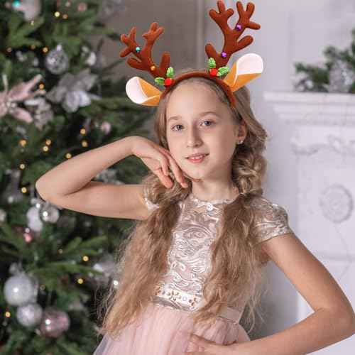 Christmas Headband Reindeer Antlers Headbands Christmas Hair Bands for Women Holiday Party Cosplay