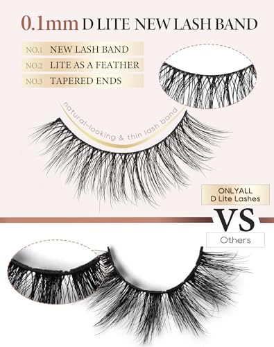 Onlyall Natural Wispy False Eyelashes 7 Pairs D-K06