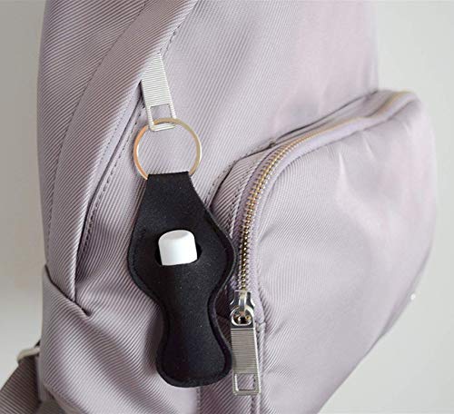 10 Pack Black Neoprene Lipstick Holder Keychain