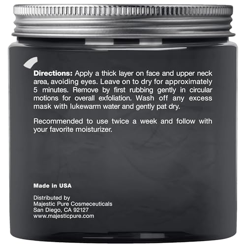 MAJESTIC PURE Dead Sea Mud Mask for Face and Body - Natural Skin Care for Women and Men - Best Facial Cleansing Clay for Blackhead, Whitehead, Acne and Pores - 8.8 fl. Oz