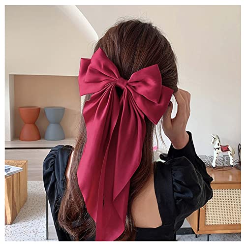 Erimberate Vintage Red Large Bow Hair Clips Bow Hair Barrettes Red Bowknot Hair Clip Barrette Bow Knot Hair Clip Bow Headpiece Hair Accessory for Women and Girls