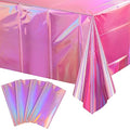 4-Pack Iridescent Pink Plastic Tablecloths 54x108