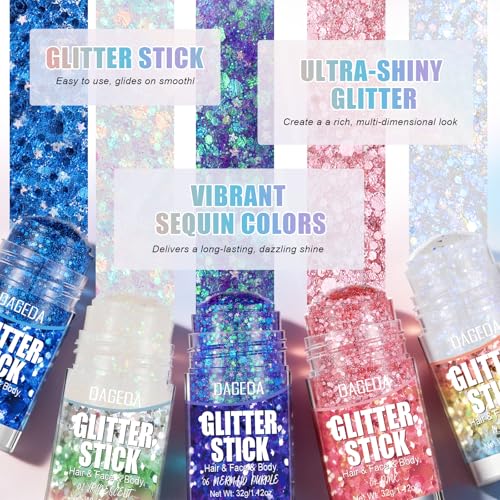 Red Glitter Stick - Face Body Makeup, 32g