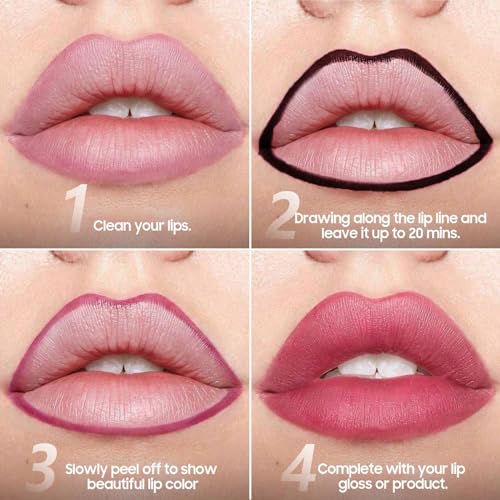 Lip Stain- Lip Stain Peel Off Gifts for Women Mom Wife, Lip Gloss Transfer-Resistant Waterproof Smudge-Proof Moisturizing, Lip Tint All-Day Color Hold (Nude)