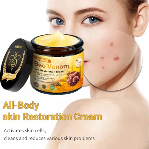 AllyBee Bee Venom Skin Treatment cream,Bee Venom skin Restoration Cream,Improves skin and deeply moisturizes (1PC)