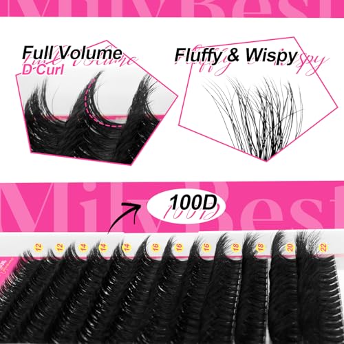 MilyBest Fluffy Lash Clusters Kit - DIY Eyelash Extensions 12-22mm