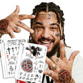 Country Rap Temporary Tattoos - 4 Sheets Waterproof Stickers