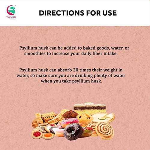 Psyllium Husk Whole 8 oz | 98% Purity | Soluble Fiber Supplement | Keto Friendly | Use in Smoothies, Cooking and Baking | Unflavored, Fine Ground, 100% Natural, Non GMO | by Yogi's Gift¢ç