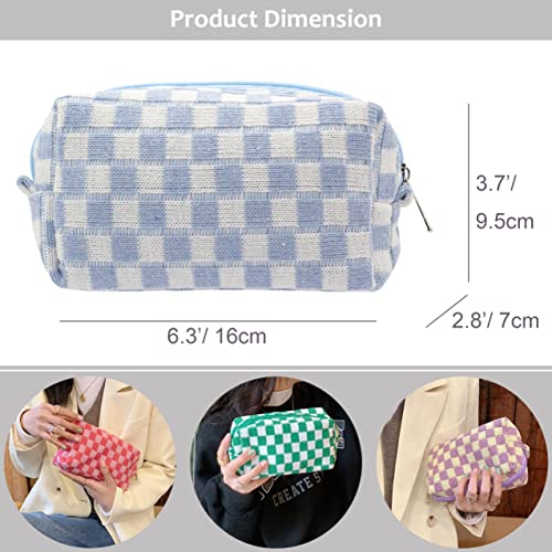 PAZIMIIK Checkered Makeup Bag Set - 6 Pack Cosmetic Pouches