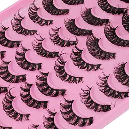 False Eyelashes Russian Strip Lashes D Curly 20 Pairs 5 Styles Pack Fluffy Natural Fake Lashes Look like Eyelash Extensions by Yawamica