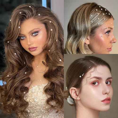 NOOEPC Face Gems Rhinestones Pearl Stickers, Self Adhesive Hair Gems Rave Accessories, Face Glitter For Women, Jewel Stickers for Face, Eye, Hair, Body, Nail