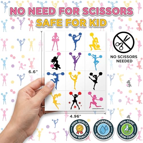 96 Piece Cheerleading Temporary Tattoos for Kids