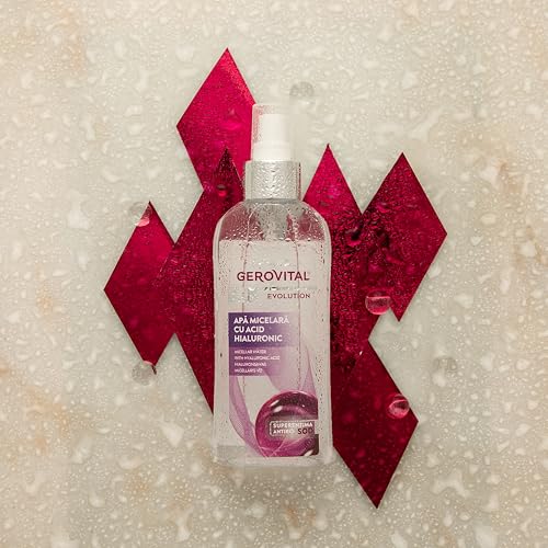 GEROVITAL EVOLUTION Micellar Water with Hyaluronic Acid, Facial Cleanser, Hydrating Makeup Remover, with Anti-Aging Super-Enzyme Superoxide Dismutase SOD, 150 ml