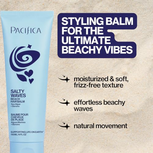 Pacifica Salty Waves Beach Hair Balm 5-in-1, 4 Fl Oz