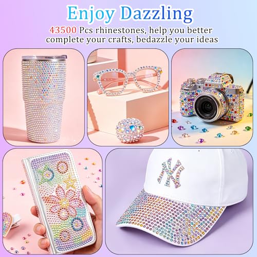 43500 Resin Rhinestones 3mm 40 Colors Flatback Gems & Glue Kit