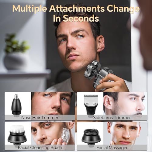 Head Shavers for Bald Men, 7D Electric Razor 10000 RPM High-Speed Mens Head Shaver, LED Display & IPX7 Waterproof for Wet/Dry Use, Fast Rechargeable Shaving Grooming Kit