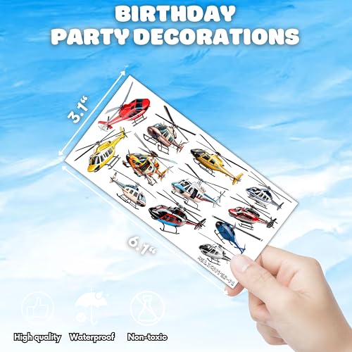 102 Pcs Helicopter Temporary Tattoos for Kids - Party Favors