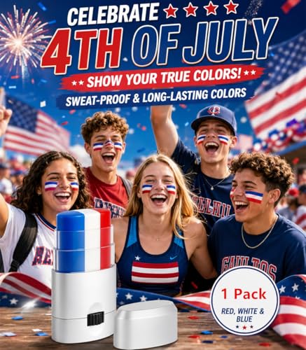 Red White and Blue Eye Black Stick for Sports & Game Day