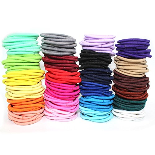 La Tartelette 4 mm Elastic Bands Hair Ties Children Rubber hair headbands - 10 Pcs (Black)