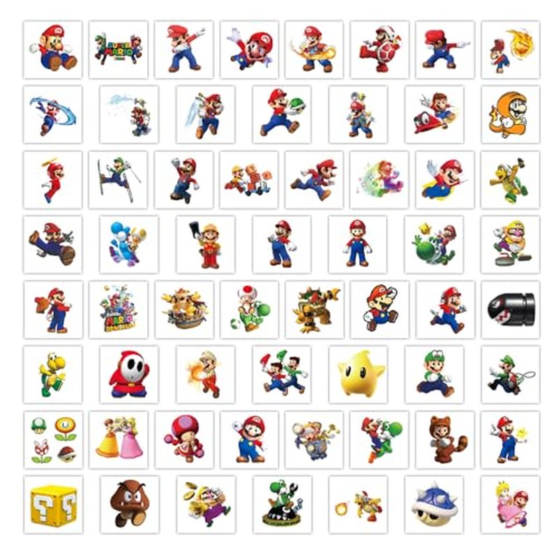 60 Pcs Cartoon Temporary Tattoos for Kids & Teens - Fun Anime Stickers