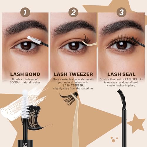 JMS&JMS DIY Lash Extension Kit - 280 Pcs 40D/50D D Curl Individual Lashes